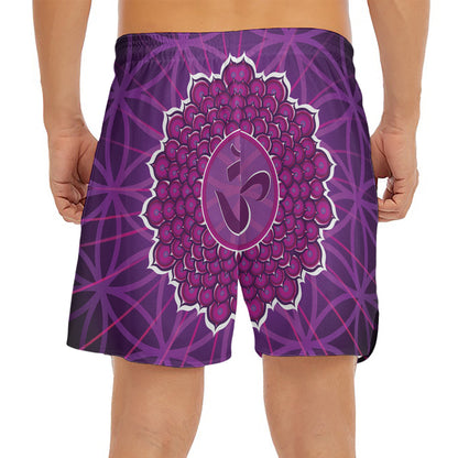 Sahasrara Chakra Spiritual Print Men's Split Running Shorts
