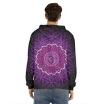 Sahasrara Chakra Spiritual Print Men's Velvet Pullover Hoodie