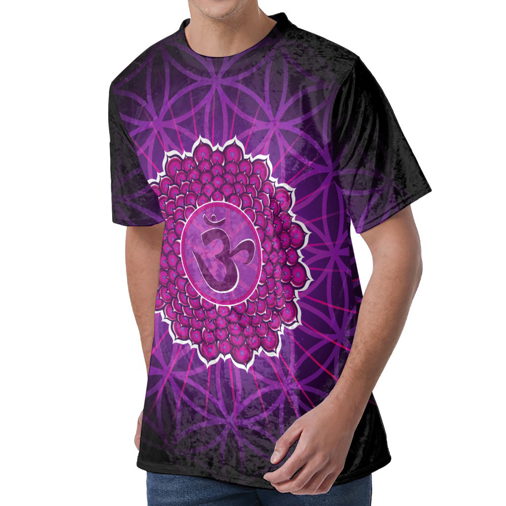 Sahasrara Chakra Spiritual Print Men's Velvet T-Shirt