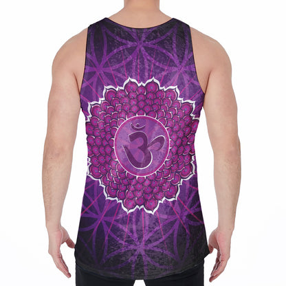 Sahasrara Chakra Spiritual Print Men's Velvet Tank Top