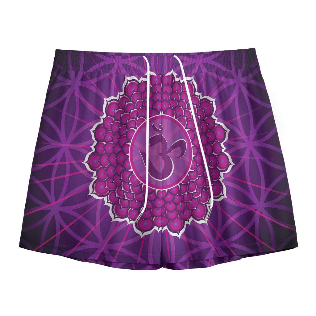 Sahasrara Chakra Spiritual Print Mesh Shorts