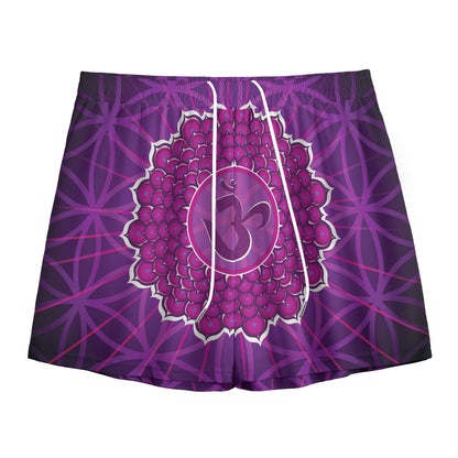 Sahasrara Chakra Spiritual Print Mesh Shorts