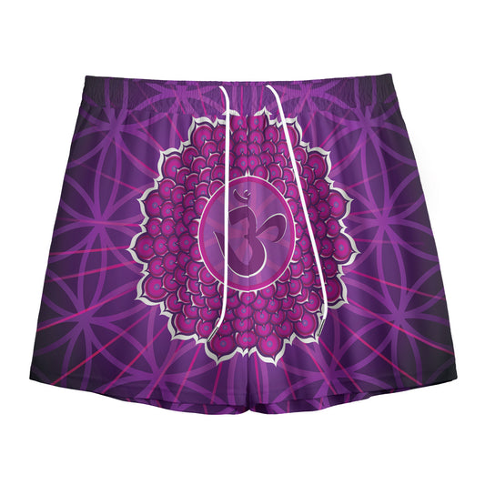 Sahasrara Chakra Spiritual Print Mesh Shorts