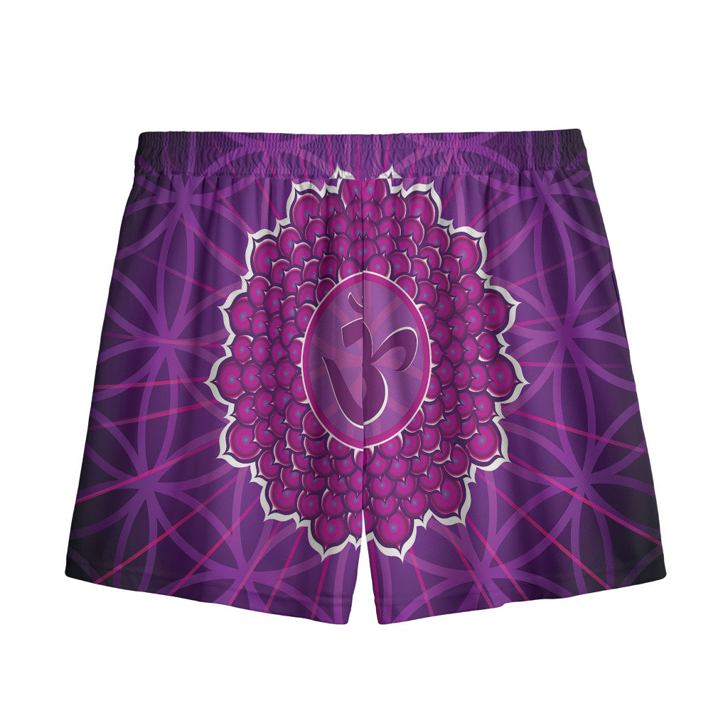 Sahasrara Chakra Spiritual Print Mesh Shorts