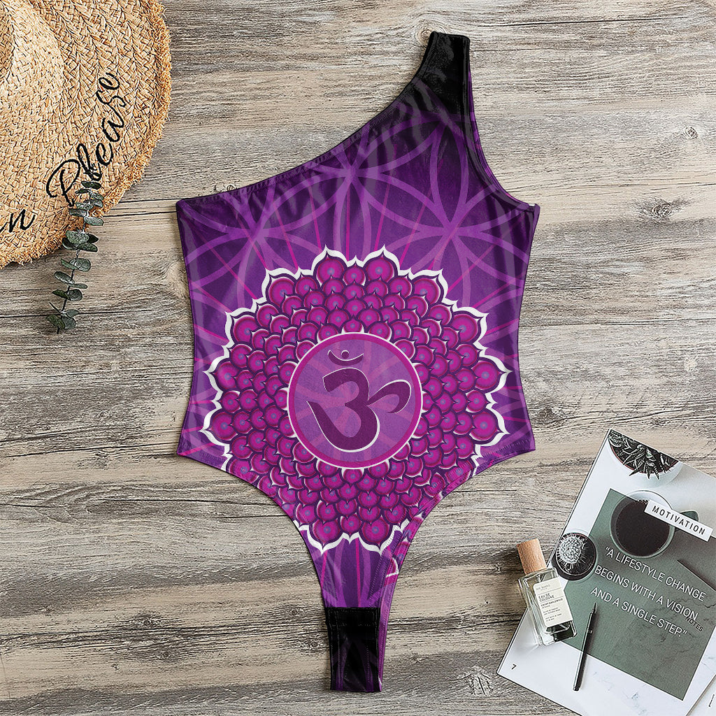 Sahasrara Chakra Spiritual Print One Shoulder Bodysuit