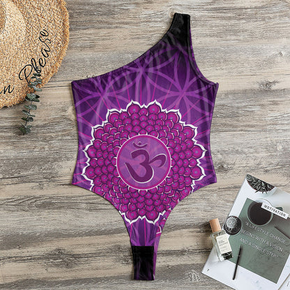 Sahasrara Chakra Spiritual Print One Shoulder Bodysuit