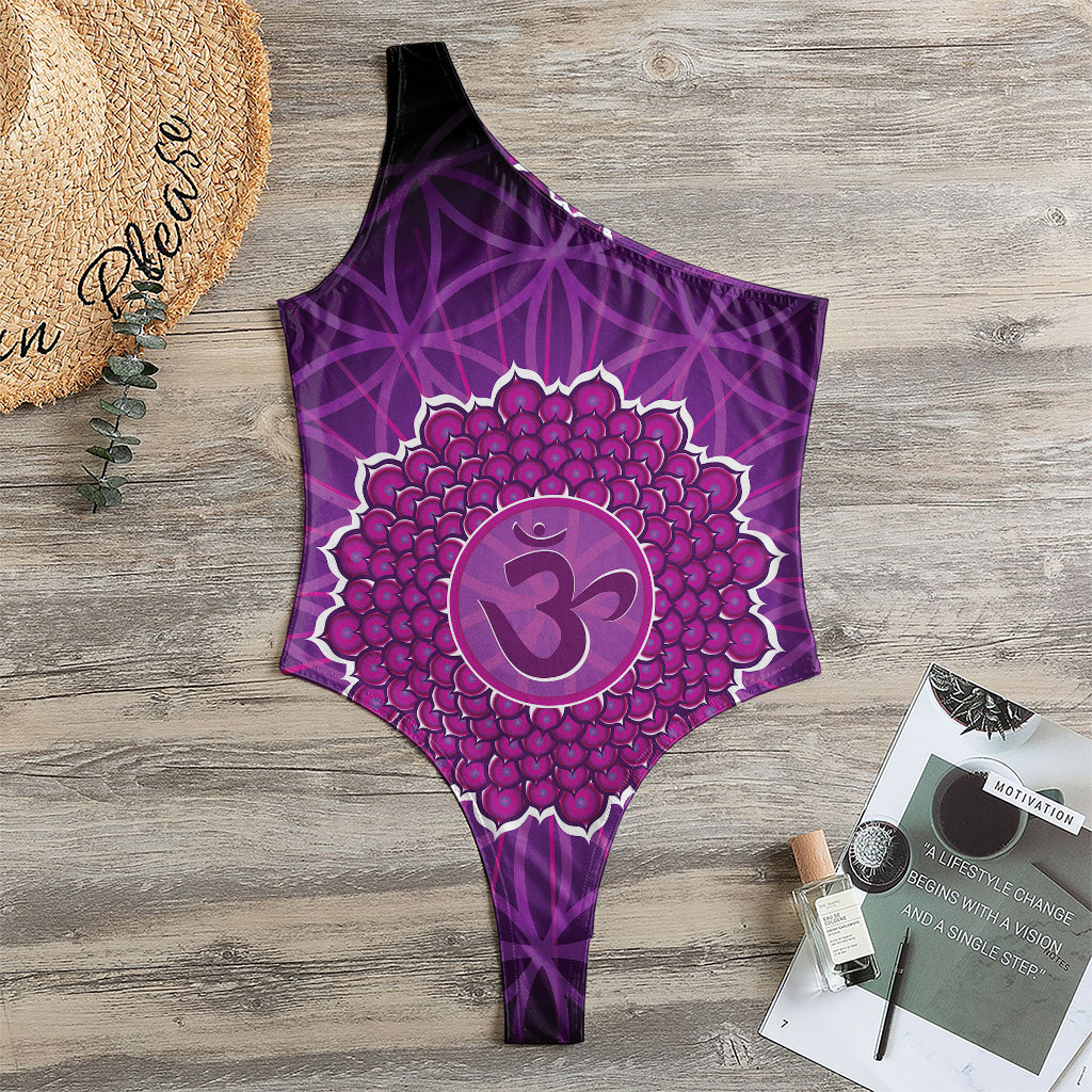 Sahasrara Chakra Spiritual Print One Shoulder Bodysuit