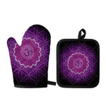 Sahasrara Chakra Spiritual Print Oven Mitt And Pot Holder Set