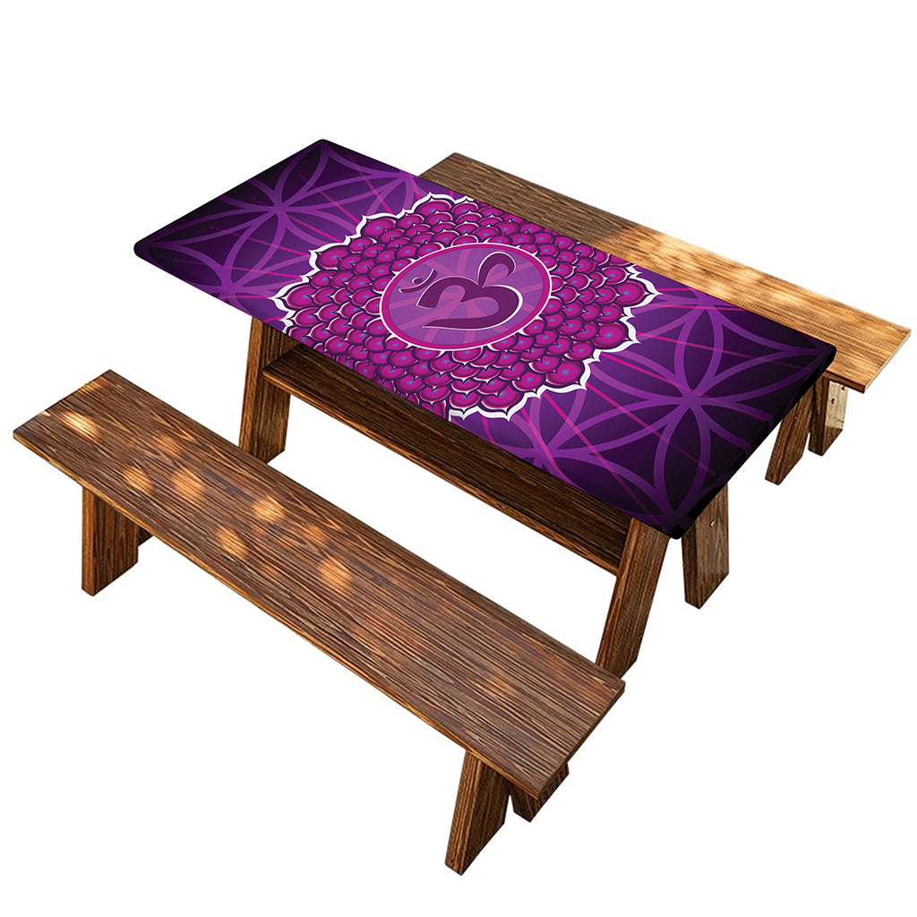 Sahasrara Chakra Spiritual Print Picnic Table Cover