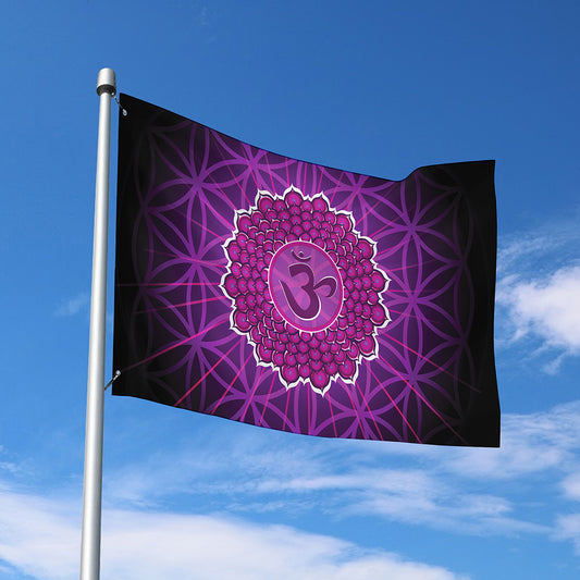 Sahasrara Chakra Spiritual Print Polyester Flag