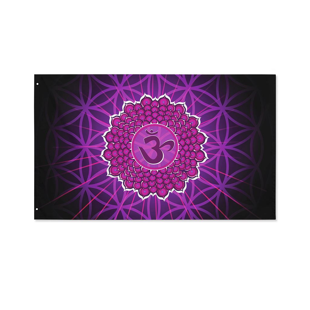 Sahasrara Chakra Spiritual Print Polyester Flag