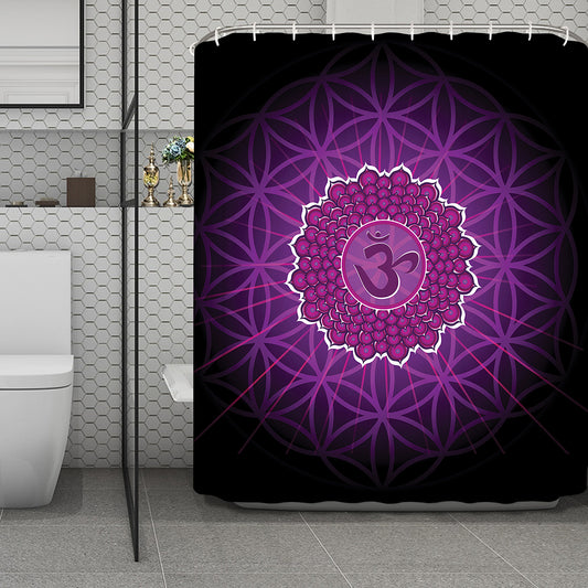 Sahasrara Chakra Spiritual Print Polyester Shower Curtain