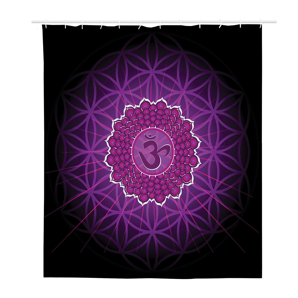 Sahasrara Chakra Spiritual Print Polyester Shower Curtain