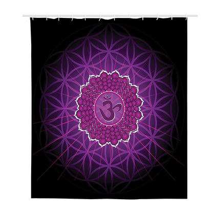 Sahasrara Chakra Spiritual Print Polyester Shower Curtain