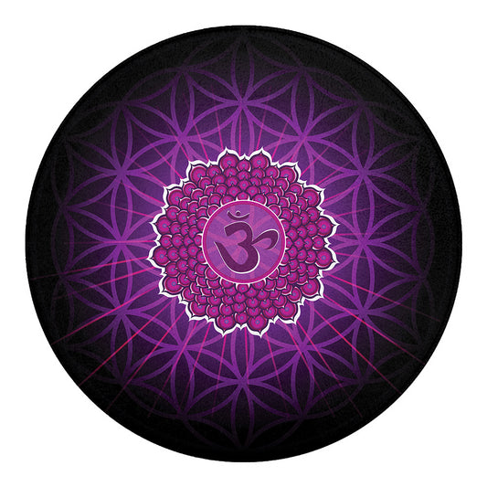 Sahasrara Chakra Spiritual Print Round Blanket