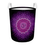 Sahasrara Chakra Spiritual Print Round Laundry Basket