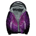 Sahasrara Chakra Spiritual Print Sherpa Lined Zip Up Hoodie