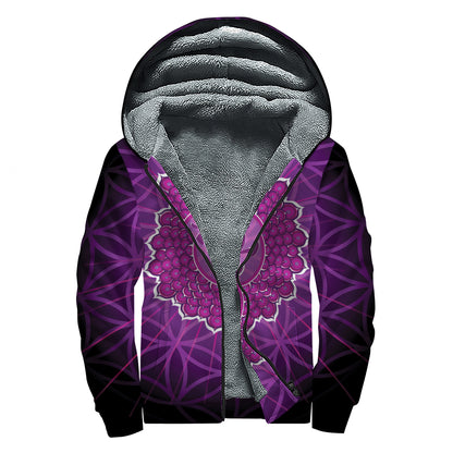 Sahasrara Chakra Spiritual Print Sherpa Lined Zip Up Hoodie