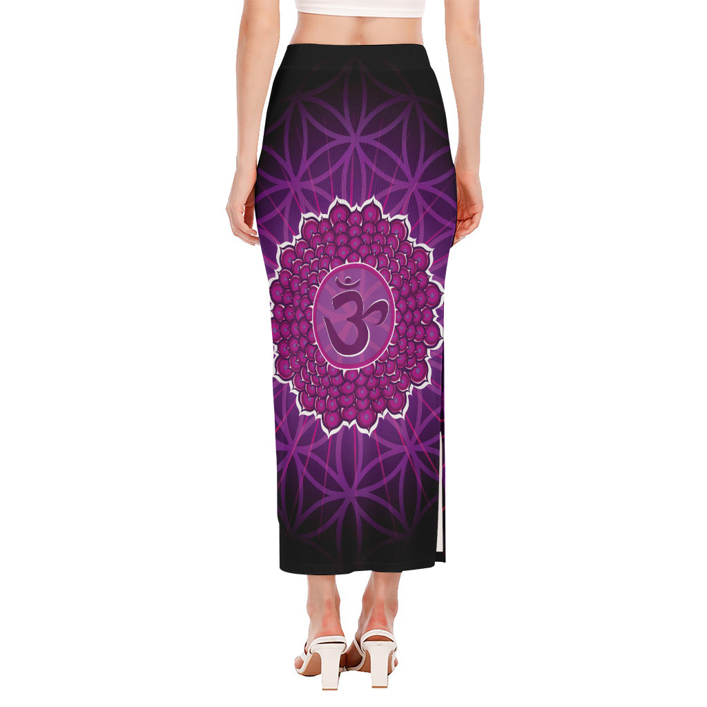 Sahasrara Chakra Spiritual Print Side Slit Maxi Skirt