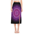 Sahasrara Chakra Spiritual Print Side Slit Midi Skirt