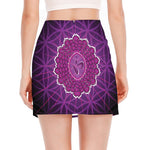 Sahasrara Chakra Spiritual Print Side Slit Mini Skirt