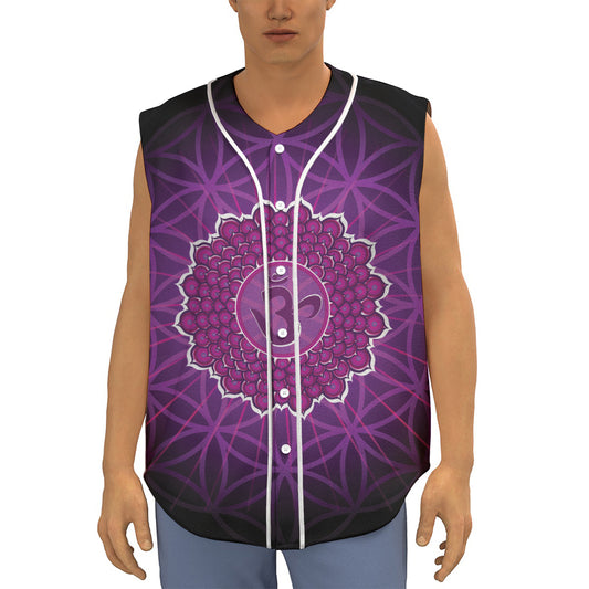 Sahasrara Chakra Spiritual Print Sleeveless Baseball Jersey