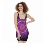 Sahasrara Chakra Spiritual Print Sleeveless Bodycon Dress