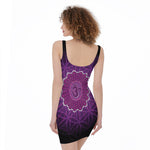 Sahasrara Chakra Spiritual Print Sleeveless Bodycon Dress