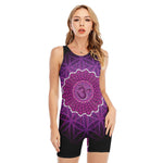 Sahasrara Chakra Spiritual Print Sleeveless One Piece Swimsuit