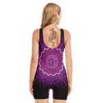Sahasrara Chakra Spiritual Print Sleeveless One Piece Swimsuit
