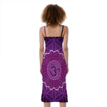 Sahasrara Chakra Spiritual Print Slim Fit Midi Cami Dress