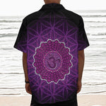 Sahasrara Chakra Spiritual Print Textured Short Sleeve Shirt
