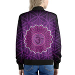 Sahasrara Chakra Spiritual Print Women's Bomber Jacket
