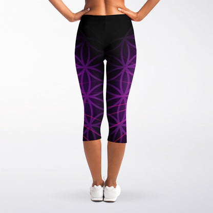 Sahasrara Chakra Spiritual Print Women's Capri Leggings