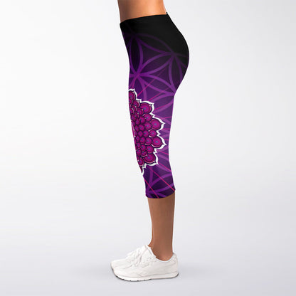Sahasrara Chakra Spiritual Print Women's Capri Leggings
