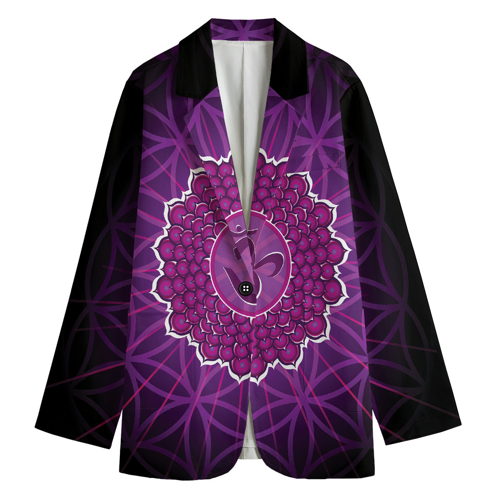 Sahasrara Chakra Spiritual Print Women's Cotton Blazer