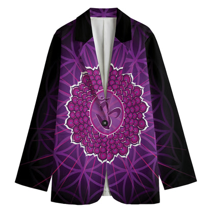 Sahasrara Chakra Spiritual Print Women's Cotton Blazer