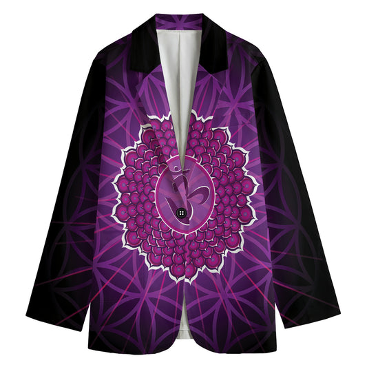 Sahasrara Chakra Spiritual Print Women's Cotton Blazer
