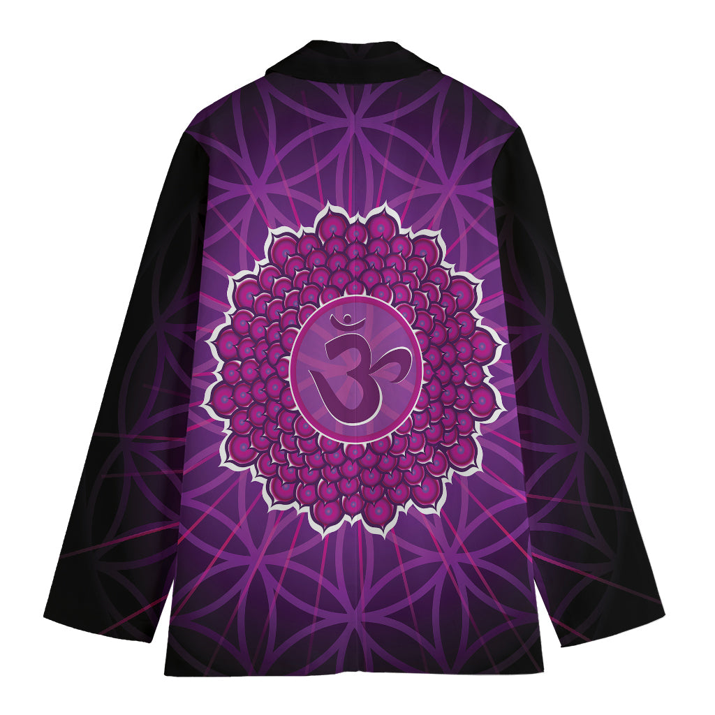 Sahasrara Chakra Spiritual Print Women's Cotton Blazer