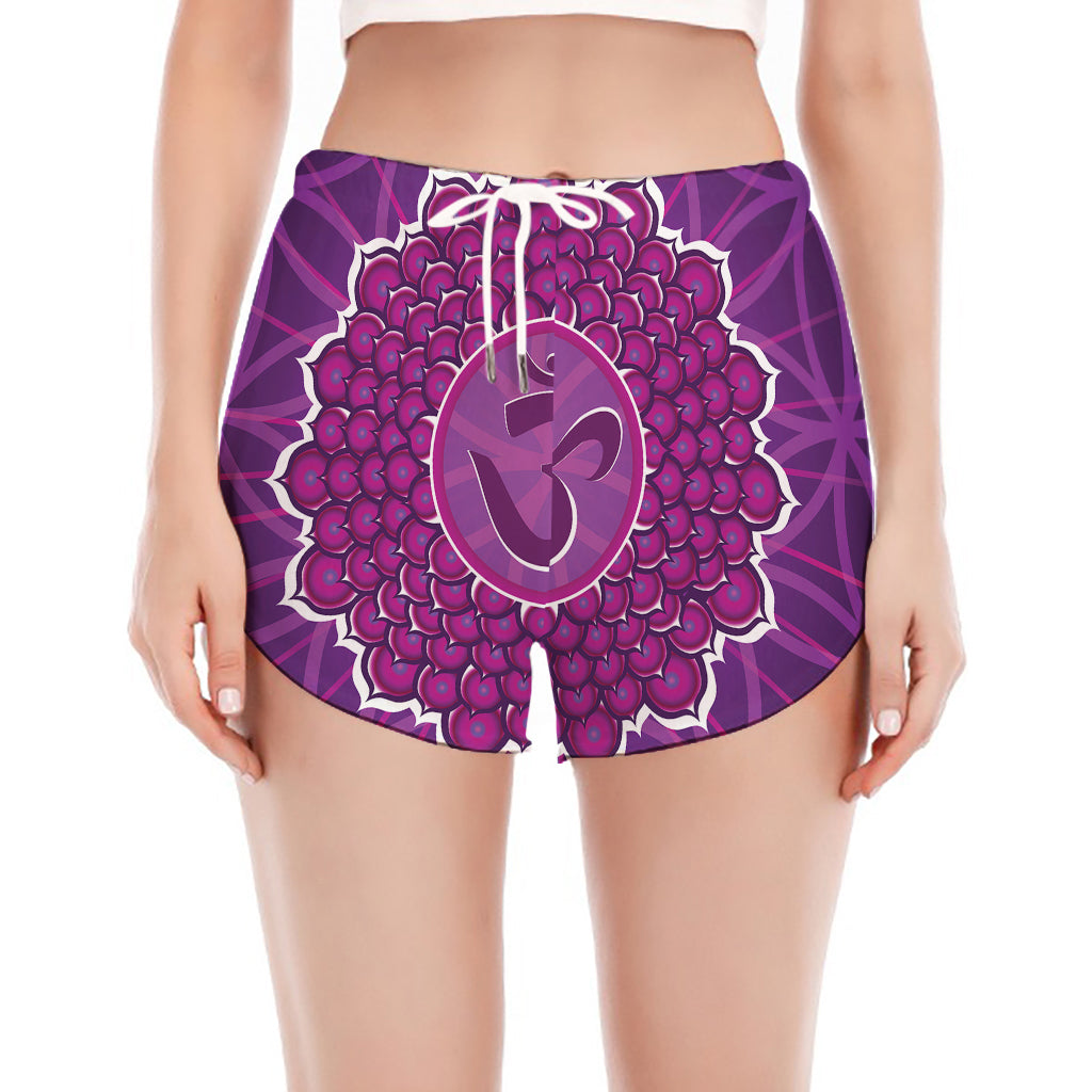 Sahasrara Chakra Spiritual Print Women's Split Running Shorts