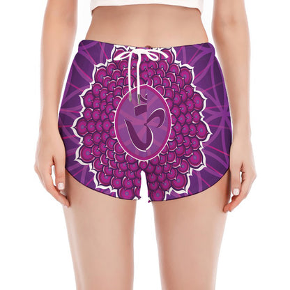 Sahasrara Chakra Spiritual Print Women's Split Running Shorts