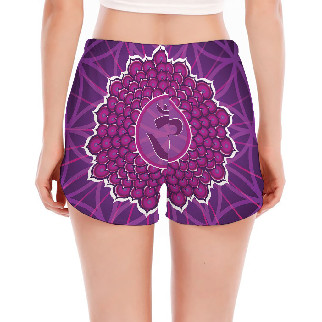 Sahasrara Chakra Spiritual Print Women's Split Running Shorts