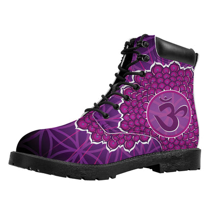 Sahasrara Chakra Spiritual Print Work Boots