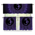 Sahasrara Chakra Symbol Print 3 Piece Kitchen Curtains
