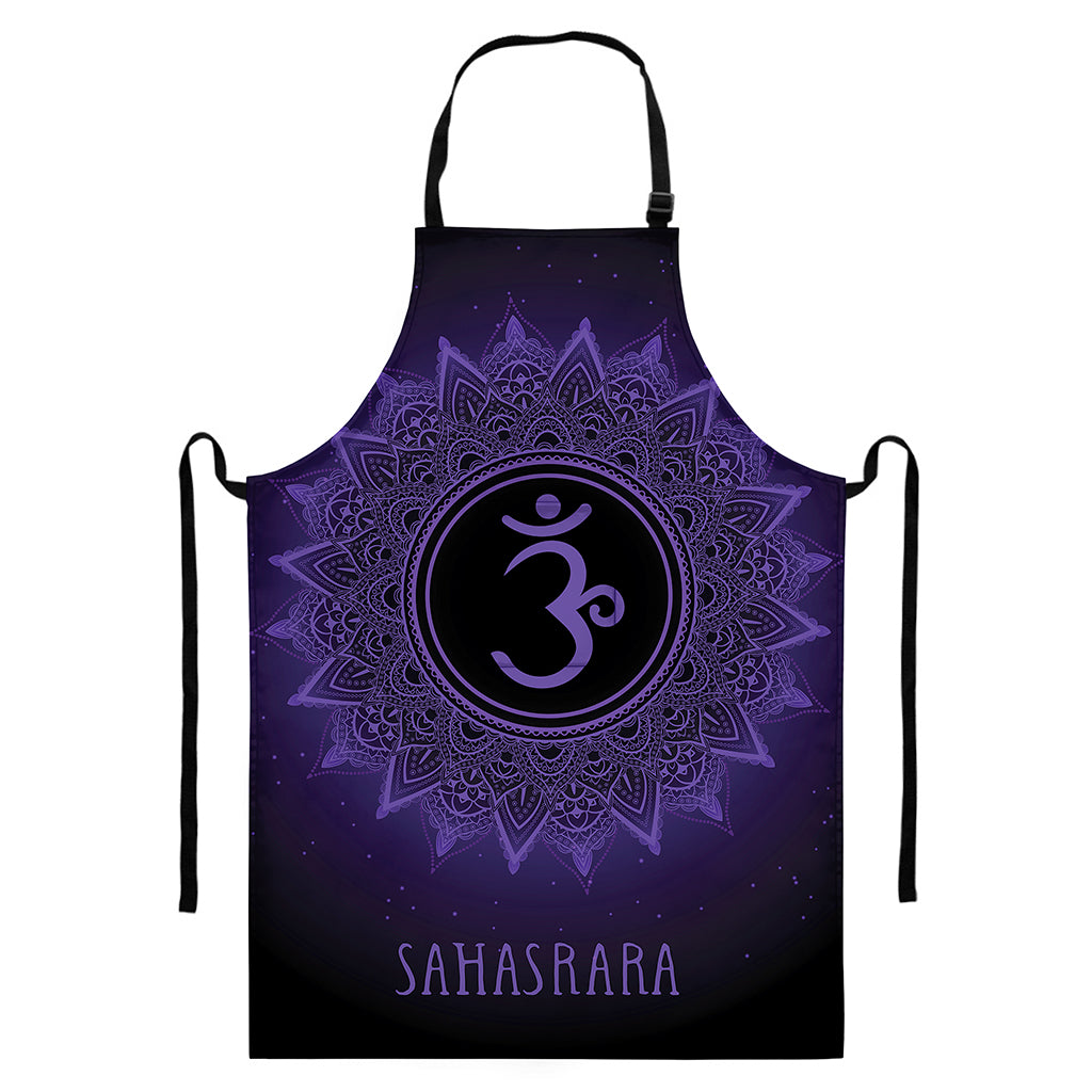 Sahasrara Chakra Symbol Print Bib Apron With Pocket