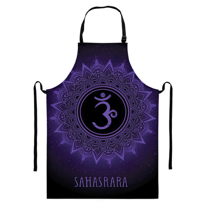 Sahasrara Chakra Symbol Print Bib Apron With Pocket