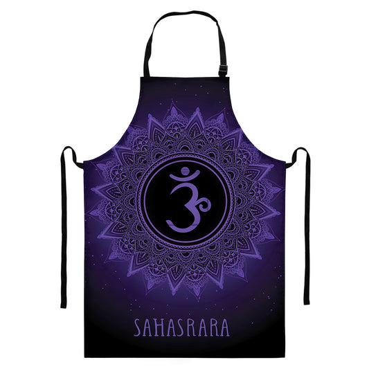 Sahasrara Chakra Symbol Print Bib Apron With Pocket