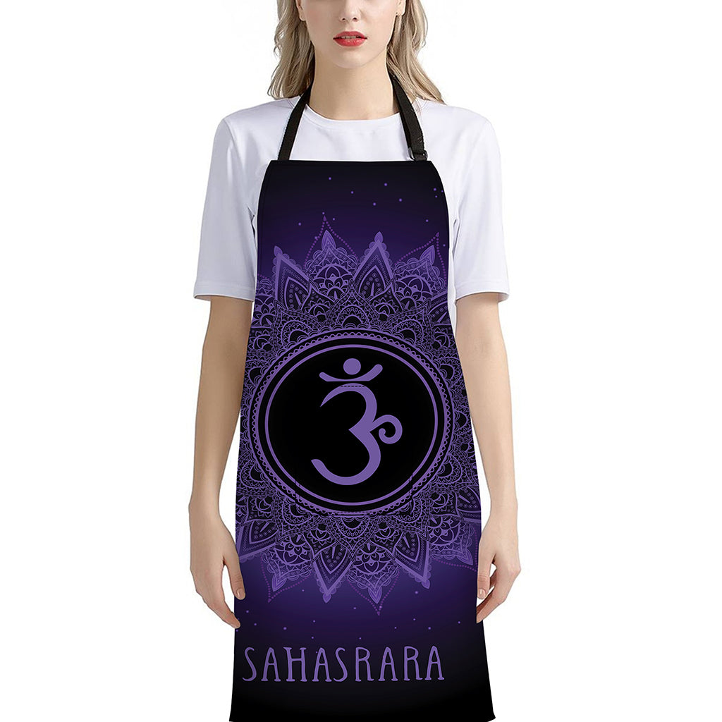 Sahasrara Chakra Symbol Print Bib Apron With Pocket