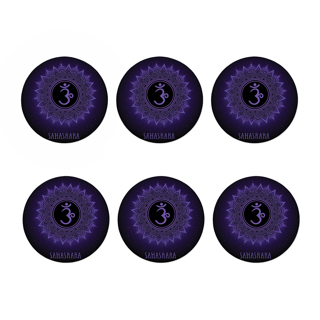 Sahasrara Chakra Symbol Print Coaster Set