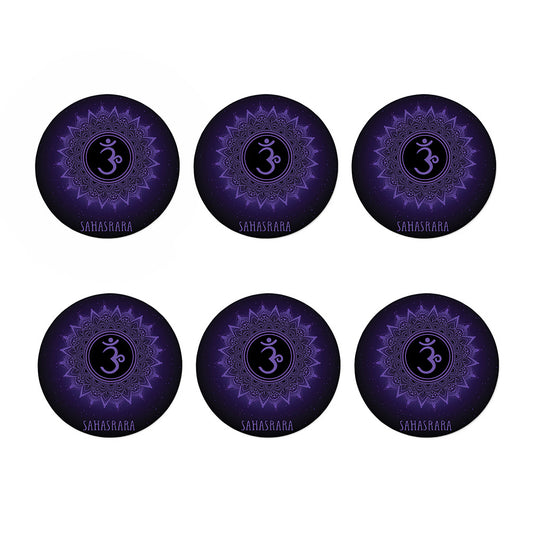 Sahasrara Chakra Symbol Print Coaster Set